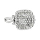 14K White gold cushion shaped pavé diamond cluster ring. Item 19639 - ABC Jewelry Co