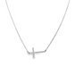 18K White gold necklace with horizontal cross pendant set with diamonds. Item J37487 - ABC Jewelry Co. 