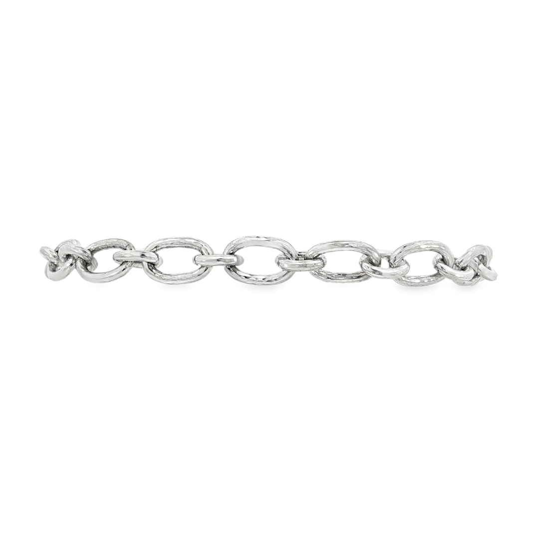14K White gold thick link bracelet. Item 19690 - ABC Jewelry Co.