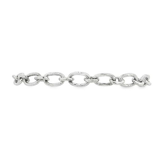 14K White gold thick link bracelet. Item 19690 - ABC Jewelry Co.