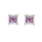14K Yellow Gold - Pink Amethyst & Diamond Earrings - J37500