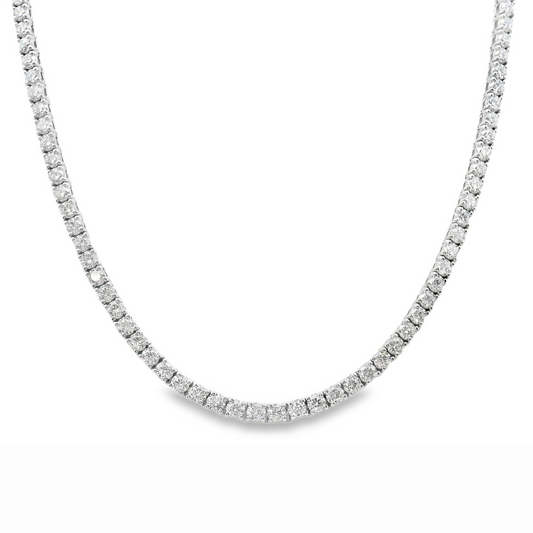 14K White Gold - 18in Diamond Tennis Necklace - J37311