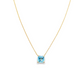 14K Yellow Gold - Blue Topaz Necklace - J37504
