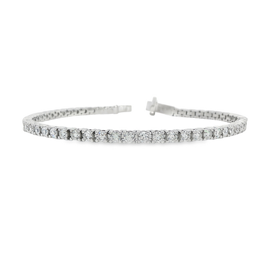 14K White Gold - Diamond Tennis Bracelet 4.00 ct tw - J38670