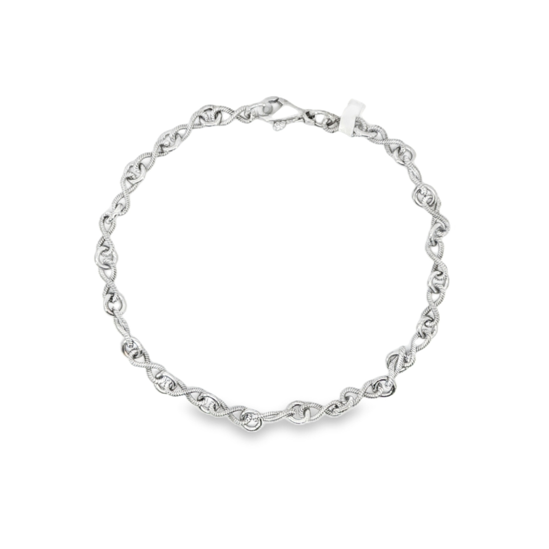 14K White gold twisted link bracelet. Item 19690 - ABC Jewelry Co