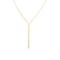 14K Yellow gold necklace with bar pendant set with round brilliant diamonds. Item J37230 - ABC Jewelry Co.