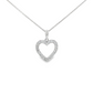 14K White gold necklace with diamond set heart pendant. Item J37962 - ABC Jewelry Co. 