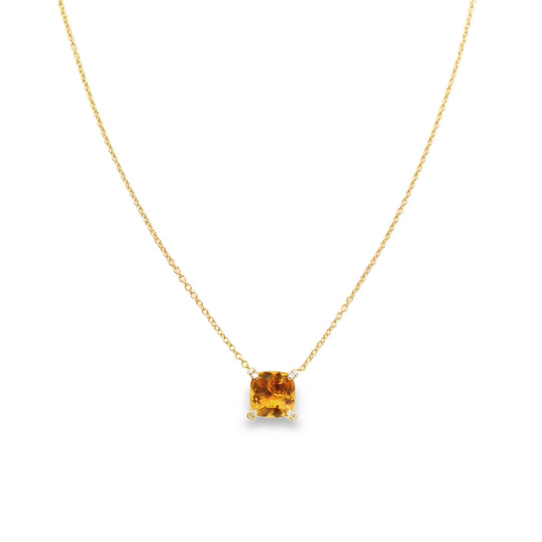 14K Yellow Gold - Citrine Necklace - J37502