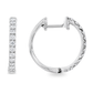 14K White Gold - Diamond Hoop Earrings - J38778