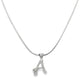 Sterling silver necklace with initial "A" pendant, set with 1 round brilliant diamond. Item 21189 - ABC Jewelry Co.