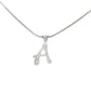 Sterling silver necklace with initial "A" pendant, set with 1 round brilliant diamond. Item 21189 - ABC Jewelry Co.