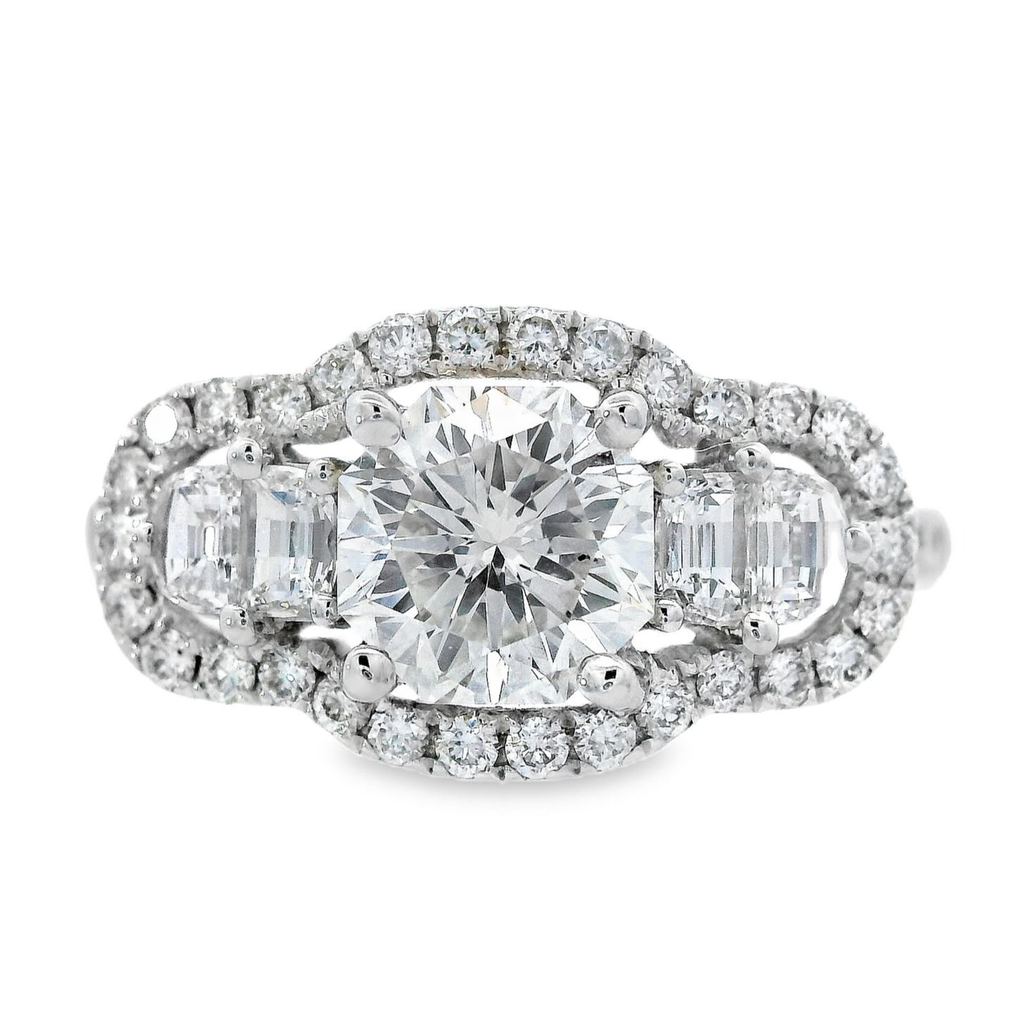 18K White Gold - Halo Engagement Ring - 22225