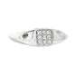 18K White gold marquise shaped dome ring with square clusters of round brilliant diamonds. Item 22256 - ABC Jewelry Co. 
