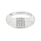 18K White gold marquise shaped dome ring with square clusters of round brilliant diamonds. Item 22256 - ABC Jewelry Co. 