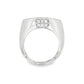18K White gold marquise shaped dome ring with square clusters of round brilliant diamonds. Item 22256 - ABC Jewelry Co. 