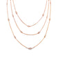 14K Rose gold Diamonds By The Yard Necklace with bezel set diamonds, item 22570 - ABC Jewelry Co