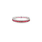 18K White gold eternity band set with princess cut rubies. Item 23024 - ABC Jewelry Co.