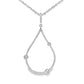 14K White gold teardrop pendant with 3 round bezel set stones - ABC Jewelry 