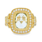 14K Yellow Gold - Prasiolite Halo Ring - 23900