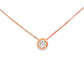 14K Rose gold solitaire necklace set with a round brilliant diamond. Item 24495 - ABC Jewelry Co