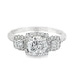 18K White Gold - Halo Ring - 24556