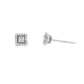 14K White gold diamond earrings set with a round brilliant center and square halo of round diamonds. Item 24903 - ABC Jewelry Co.