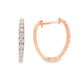 18K Rose Gold - Diamond Hoop Earrings - 24948