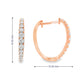 18K Rose gold hoop earrings set with round brilliant diamonds. Item 24948 - ABC Jewelry Co