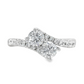 18K White Gold - Diamond Split Prong Ring - 25070