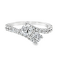 18K White Gold - Diamond Split Prong Ring - 25070