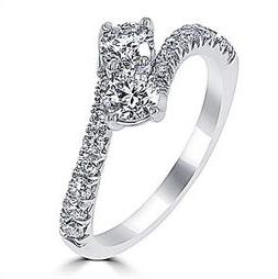 18KW Diamond Split Prong Ring-25070