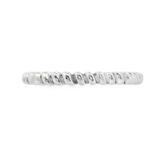 14K White Gold - Beaded Fashion Band - 2581