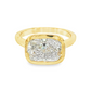 14K Yellow gold ring bezel set with a cushion cut lab grown diamond set east-west. Item J38794 - ABC Jewelry Co. 
