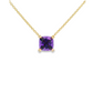 14K Yellow Gold - Amethyst Necklace - J37501