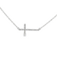 18K White gold necklace with horizontal cross pendant set with diamonds. Item J37487 - ABC Jewelry Co. 