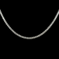 18K White gold tennis necklace set with round brilliant diamonds. Item J36278 - ABC Jewelry Co.