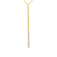 14K Yellow gold necklace with bar pendant set with round brilliant diamonds. Item J37230 - ABC Jewelry Co.