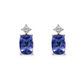 14K White Gold - Tanzanite & Diamond Earrings - J37860
