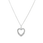 14K White gold necklace with diamond set heart pendant. Item J37962 - ABC Jewelry Co. 