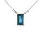 14K White Gold - Blue Topaz Necklace - J36748