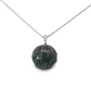 14K White Gold - Hand Carved Black Pearl Pendant - J30217