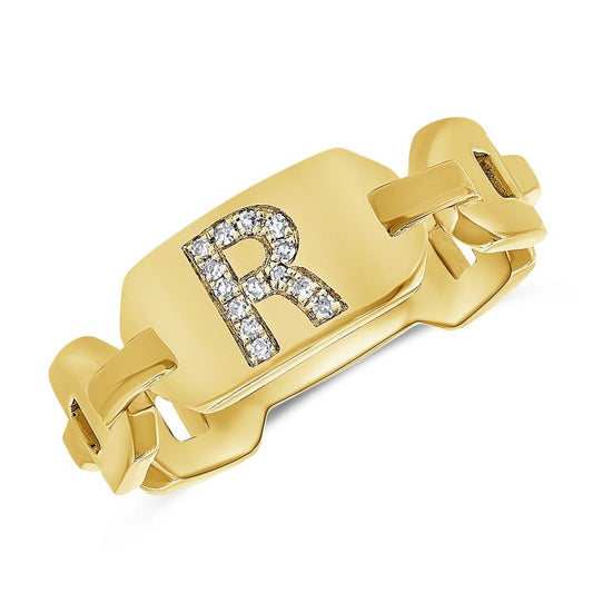 14KY Initial Word Chain Ring-BKR0154