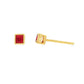 14K Yellow gold earrings bezel set with princess cut rubies. Item 3586 - ABC Jewelry Co.