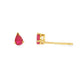 14K Yellow gold stud earrings set with pear shape rubies. Item 3597 - ABC Jewelry Co. 