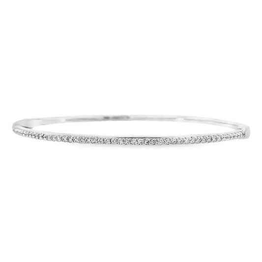 18K White Gold - Diamond Bangle Bracelet - J34873