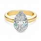 Two tone solitaire engagement ring set with pear shape diamond 