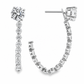 White gold diamond set hoop earring jackets on diamond studs. Shown on clean white background.