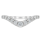 14K White Gold - Curved Diamond Band
