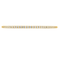 Yellow gold bangle set with a continuous row of round brilliant diamonds. Set on a clean white background. 