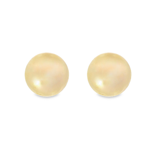 14K Yellow Gold - Golden Pearl Earrings - 8577
